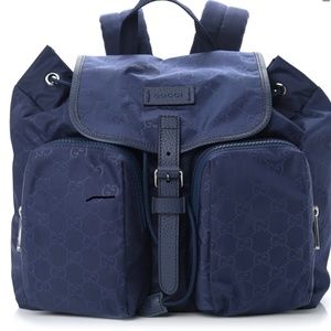 Gucci Nylon Monogram Medium Backpack Navy